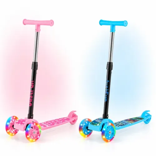Patinete Infantil Dobrável 3 Rodas com LED - Novo