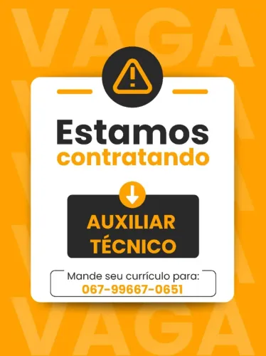 Auxiliar técnico SOMENTE PARA Três Lagoas /MS