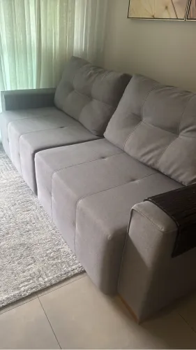 Sofá de linho retrátil