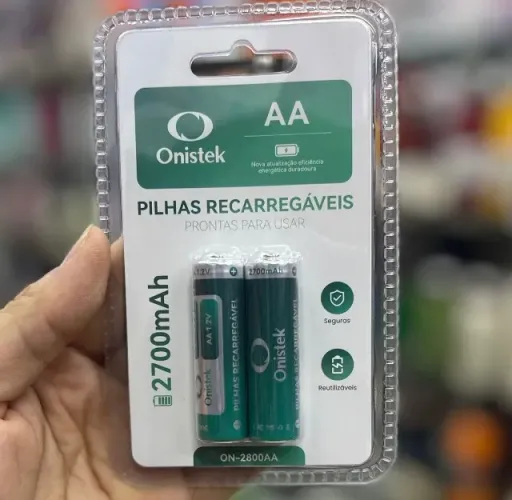Pilha Recarregável AA 2700mah (2 unidades) - Entrega Grátis