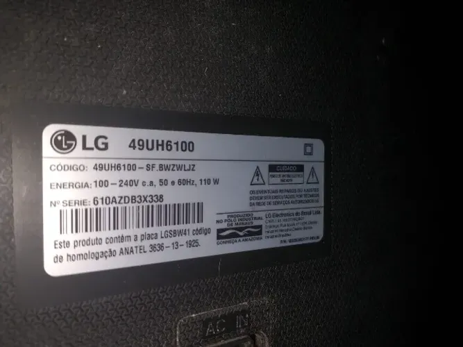 TV COMPLETA COM TELA QUEIMADA 49UH6100 LG
