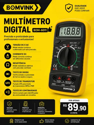 Multimetro digital com capacimetro