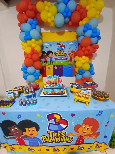 Painel ( Tecido) festa Tema Três palavrinhas