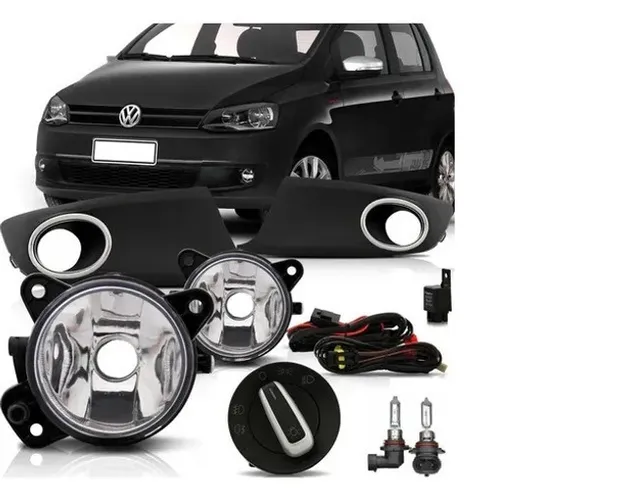 Kit Farol Milha Cromado Fox Spacefox 2014 Botao Mod Original