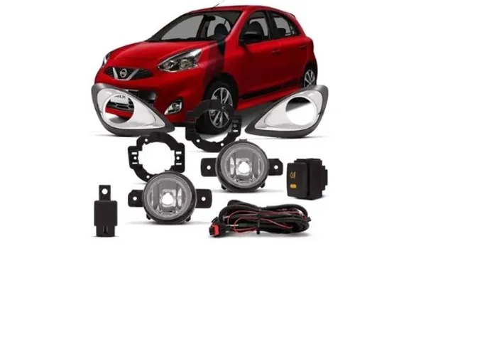 Kit Farol Milha Auxiliar Neblina Nissan March 2014 2015 2016