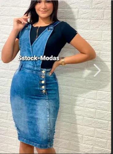 Jardineira Jeans Estilo Evangélica 38 ao 46