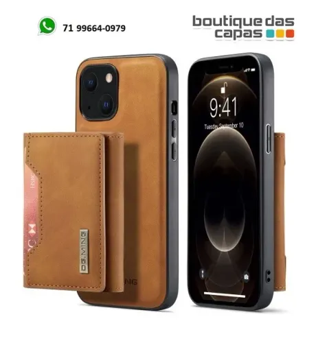 capa case iphone 15 e 15 pro max 2 em 1 carteira porta cartão + capa