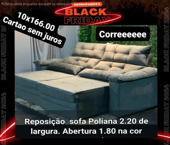Sofá Poliana 2.20 de Largura - Black Friday!