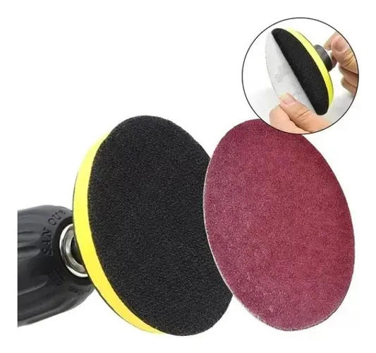 Disco de Borracha Velcro 125mm-uso em Esmerilhadeira e Furadeira