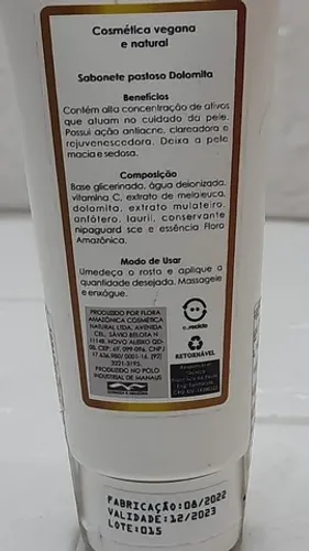 Sabonete Pastoso Dolimita Vegano 100ml Flora Promoç