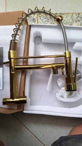 Torneira cozinha gourmet parede monocomando aço 3 cores dourado, preta e metálica