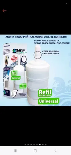 Refil para Purificador de água
