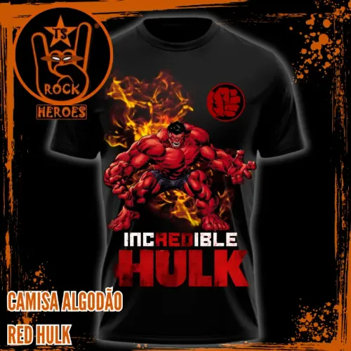 Camisa 100% Algodão Thunderbolt Red Hulk General Ross Estampa em Alta Definição