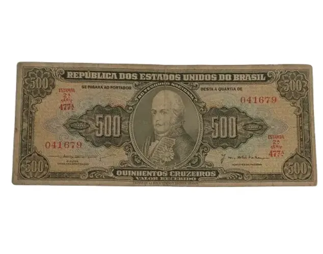 Cédula 500 cruzeiros verde D. João VI