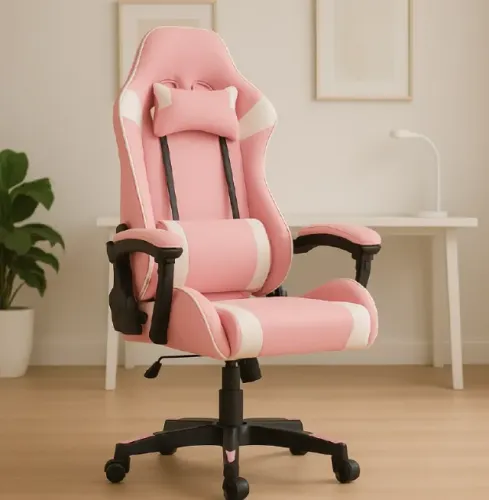 Cadeira Gamer Setup Gamers Profissional Ergonômica Confortável Performance C7 Neo - Rosa