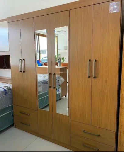 Guarda-Roupa 6 Portas Hércules(Com espelho)1,77 m- Entrega Rápida