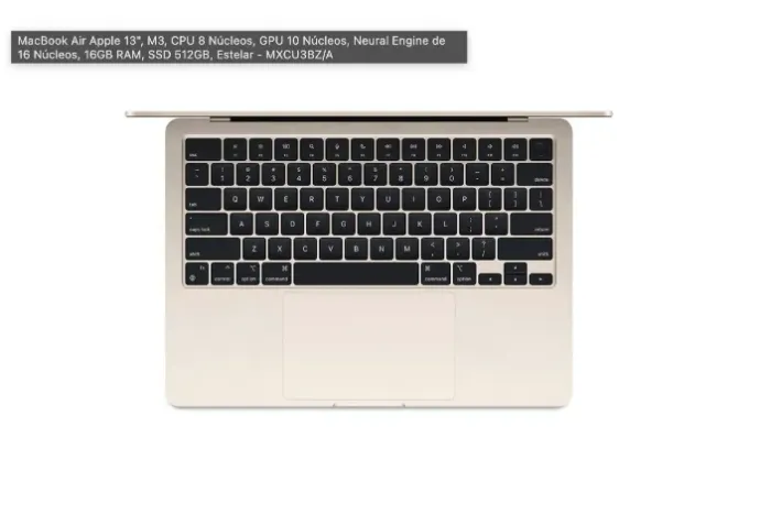 Macbook Air Chip M3 15" Polegadas 256gb Ssd 16gb Ram