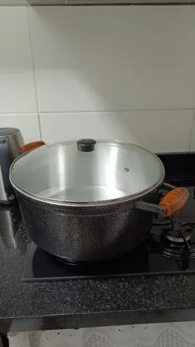 Panela Cava alumínio fundido grosso, fundo triplo - 10,6 litros 