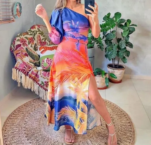 Vestido farm TAM p novo com tag Longo Estampado Tropical