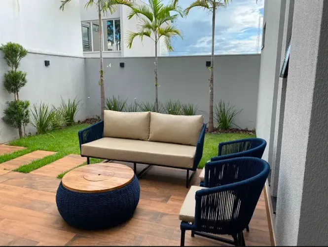 CONJUNTO SOFÁ + POLTRONAS E CHAMPANHEIRA PARA VARANDA