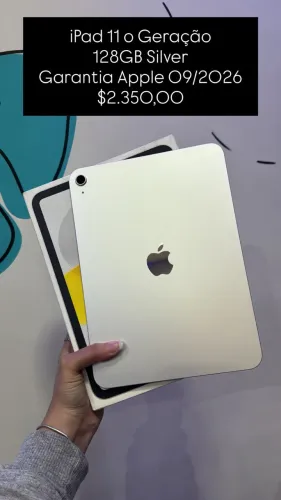 Aparelho Seminovo: iPad 11 128GB Silver - Garantia Apple 09/2026 - R$ 2.350,00