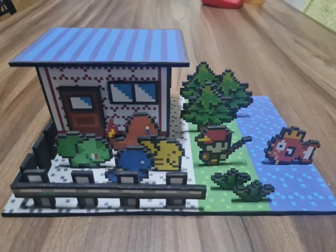 Decoração diorama pokemon red