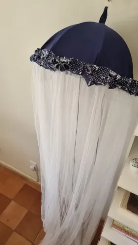 Mosquiteiro para berço com cúpula azul