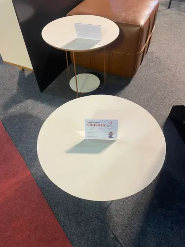 Conjunto de Mesa de centro redonda branca