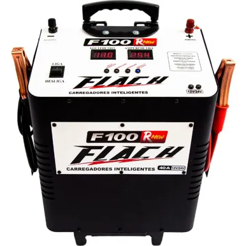 CARREGADOR FLACH F100 40A 12/24V RNE AUXILIAR DE PARTIDA-Flach