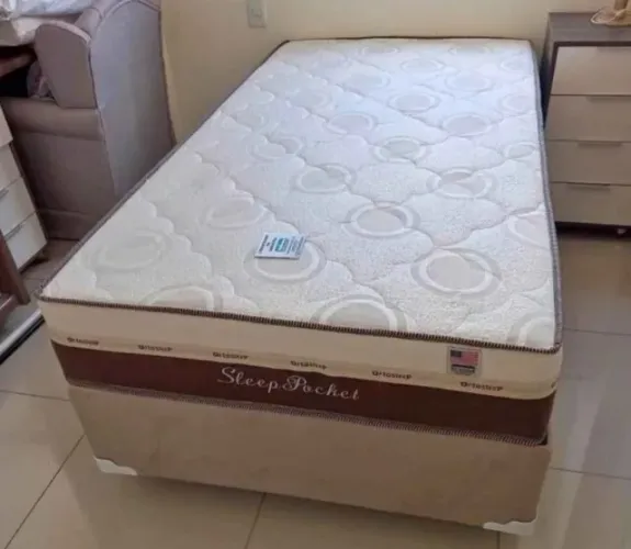 Cama box colchão e base (novo) solteiro 
