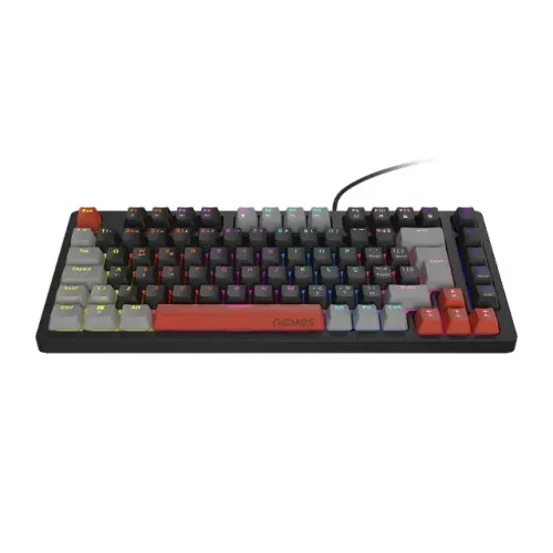 Teclado Mecânico 75% Pcyes Kirin Black Vulcan Rainbow Switch Blue - WZetta
