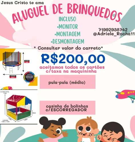 Aluguel de Brinquedos - Pula-Pula e Casinha de Bolinhas