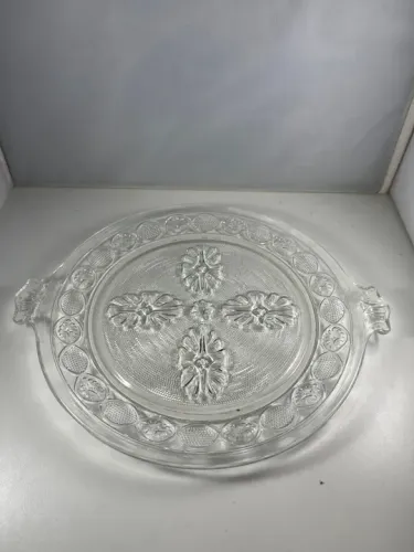 Prato Para Bolo Vidro Esberard Anos 1930 25cm Diâmetro