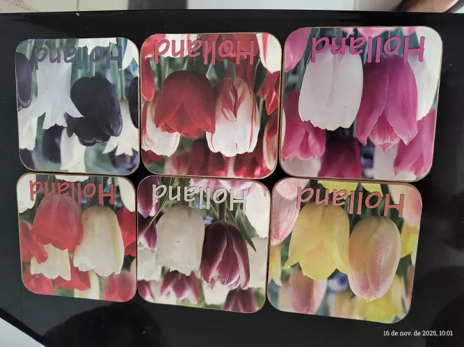 Suporte para copos com flores de holland