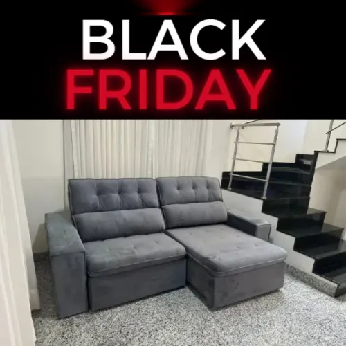 Sofá Retrátil 3 Lugares Modern Cinza
