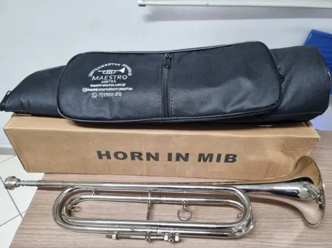 Corneta Mib Fanfarra Brasil Musical Nova C/ Gatilho E Bag - 10X cartão - Envio todo Brasil