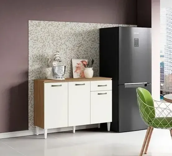 Balcão De Cozinha 1,20m 3 Portas 1 Gaveta Novo fazemos entrega