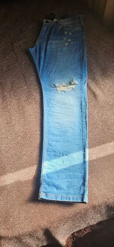 Calça Jeans Azul Destroyed Masculina