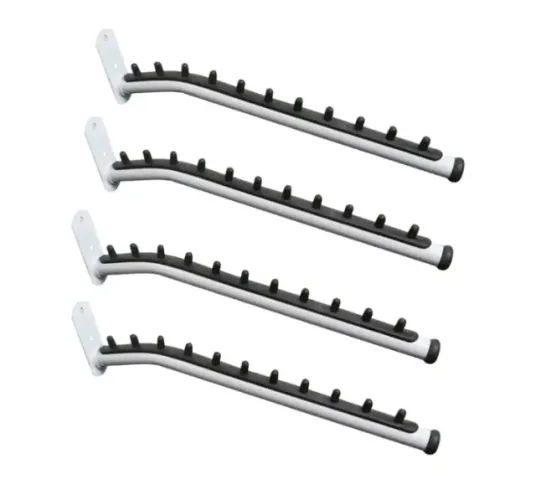 Kit 04 Araras Rt De Parede Branco 40cm Para 44 Cabides Curvo