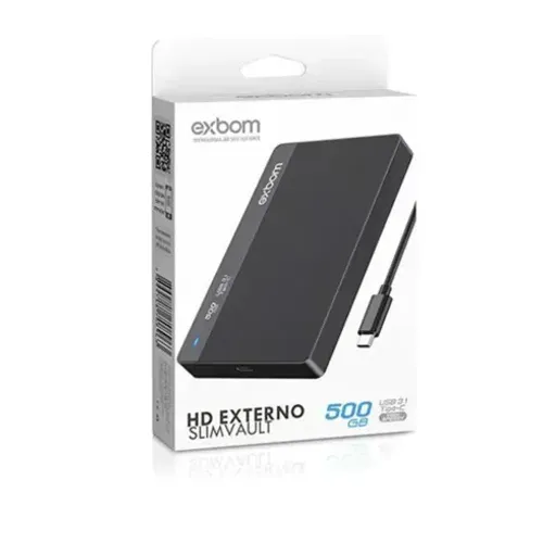 HD Externo 500GB USB 3.1 Exbom CHDE-S5GA - WZetta