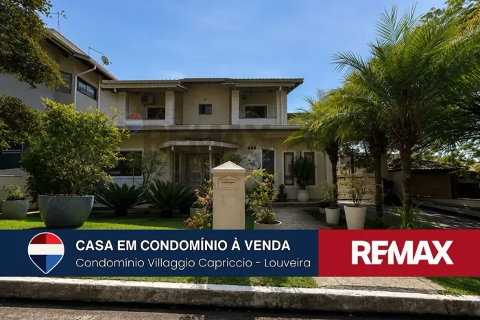 Casa com 04 quartos à venda no Condomínio Villaggio Capriccio em Louveira/SP.