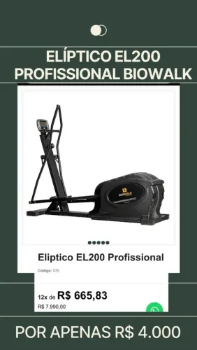 Elíptico EL200 profissional biowalk novo nunca usado guardado 