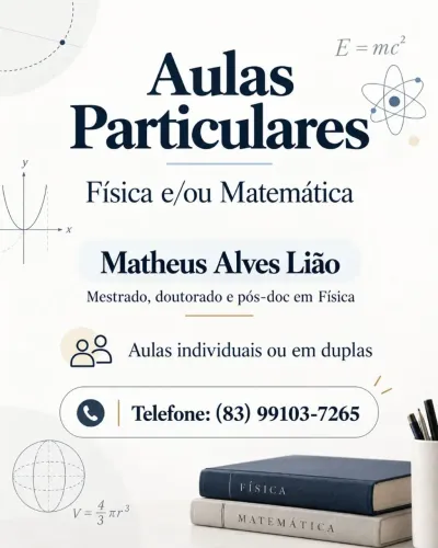Aulas particulares física/matemática