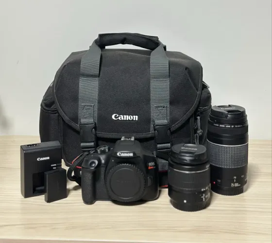 CÂMERA CANON EOS REBEL T6 + 2 LENTES ? KIT COMPLETO