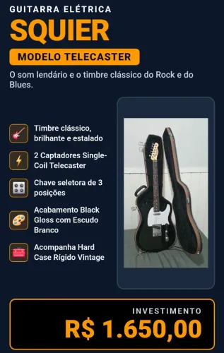 Guitarra Elétrica Squier Telecaster com Case Rígido