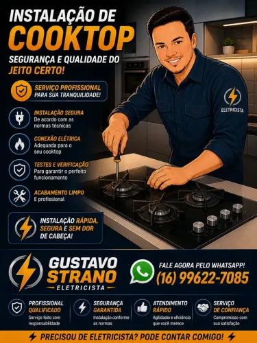 Instalação de fogão cooktop