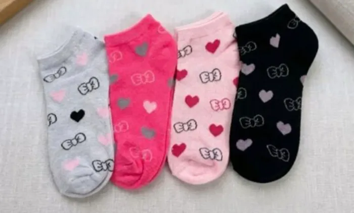 kit 12 pares de meias love e bows