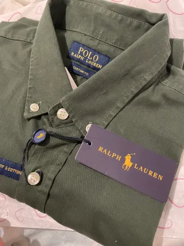 Camisa Ralph Lauren Manga Curta Fit Oxford Verde Primeira Linha