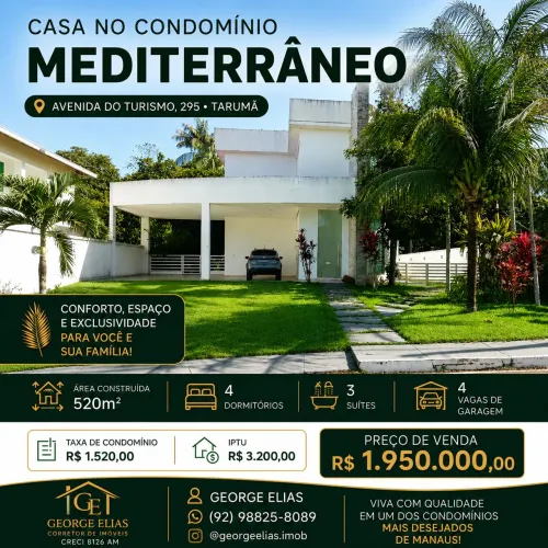 Casa a venda no Condomínio Mediterrâneo