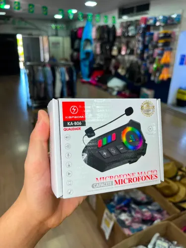 Intercomunicador para capacete com microfone fone de ouvido